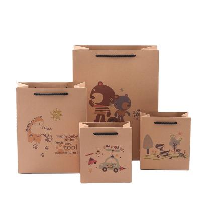 China Recycled Materials Packaging Paper Bag Cartoon Gift Paper Clothing Shopping Handbag Biodegradable Packaging for sale