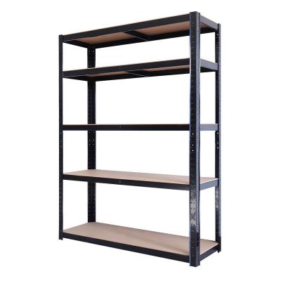 China Heavy Duty Corrosion Protection 5 Tier Black Corner Shelf Garage Shelf Metal Steel Shelf For Storage for sale