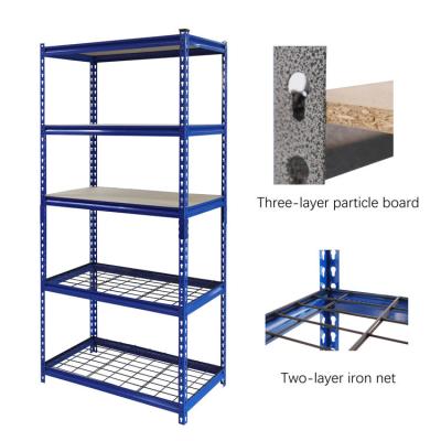 China Boltless Steel Shelving Stacking Panel 2 Tier Corrosion Protection 3 Tier Steel Wire Garage Storage Iron Wood Rack Organizer Racks for sale