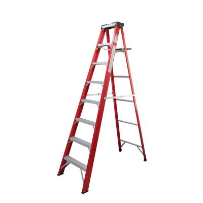 China Low Voltage EN131 FRP Insulation Ladder Tool Platform Single Sided Fiberglass Aluminum Folding Ladders For Electric Around for sale