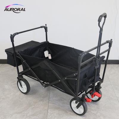 China Customizable Multicolor Domestic Outdoor Metal Fabric Push Shopping Steel Folding Beach Cart Carts For Camping Hiking for sale