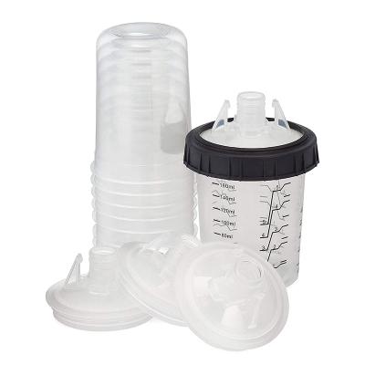 China High Spray Impact 400 600 800ml Cup 1 Outer Collar 50 Lids 50 Cups 20 Inner Caps Per Cardboard Plastic Mixing Spray Gun Painting Disposable Cups for sale