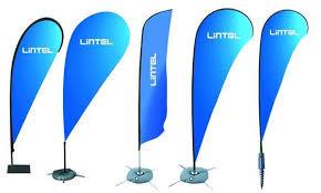 China Indoor Blue Teardrop Flying Banner Stand For Advertising , Sail Feather Flags for sale