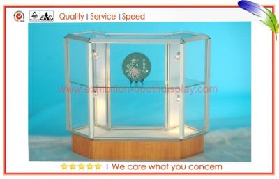 China Rectangular Aluminium Glass Display Cabinets with Glass Metal Kiosk for sale