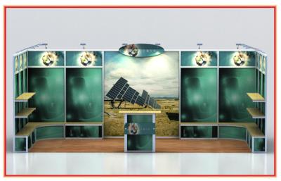 China 3 x 6 Aluminum Wooden Shelves Modular Trade Show Booth ,  PVC / Wood Roll Up Banner Stands for sale