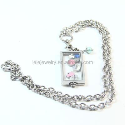 China Latest Design Stainless Steel Elegant Clear Glass Pendant Wholesale Stainless Steel Necklace for sale