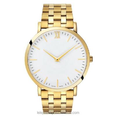 China 2018 New Product Gold Plated Wrist Watch Custom Logo Water Resistant for sale