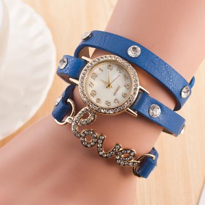 China Latest Fashion Love Bracelet Watch With Lady Genuine Leather Wristwatches For Girls for sale