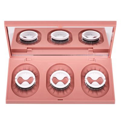 China Natural Soft Eyelash 3 Pairs Faux Mink Box 3d Mirror Self Adhesive Eyelash Lashes Vendor Customized Tresluces Lash Reusable Full Strip Lashes for sale