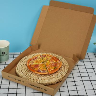 China Wholesale disposable pizza box custom printed 8 inch 10 inch corrugated 12 inch kraft paper pizza food packaging box for sale