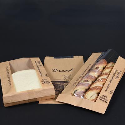 China Recyclable Custom Paper Bread Bag Baked Food Packaging Paper Bag Food Takeaway Paper Bag for sale