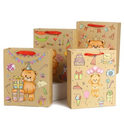 China Cute Recyclable Cartoon Gift Bag Color Printing Packaging Bag Paper Gift Bag for sale