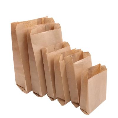 China Recyclable Wholesale Brown Paper Tote Bag Food Stain Paper Bag Bread Tote Takeout Bag for sale