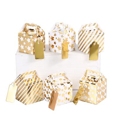 China Exquisite Christmas Decoration Small Gift Box White Cardboard Gift Hot Stamping Disposable Packaging Boxes for sale