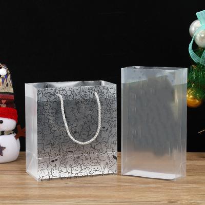 China Creative Pattern Folding Frosted Transparent Plastic Bag Design Gift Bag PP Packaging Clothing Shopping Packaging Bag for sale