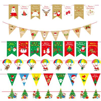 China New Christmas Plastic+cloth+wood Paper Flag Triangle Letter Flag Pendant Party Supplies for sale