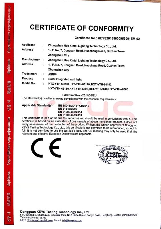 CE - Zhongshan Jingcheng Lighting Co., Ltd.