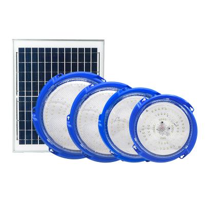 China Outdoor Mounted Super Bright Solar Remote Control Ceiling Lamp 50W 80W 100W 200W Round Shape Led Solar Ceiling Light for sale