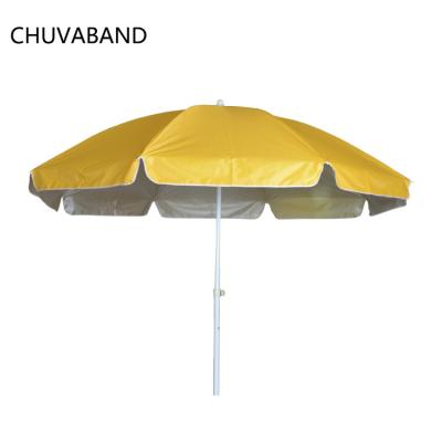 China Chinese CHUVABAND 2.4M Oxford Silver Coating Beach Umbrellas With Logo Print Custom Beach Umbrellas For Advertising Use for sale