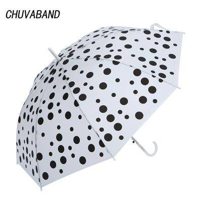 China CHUVABAND Dot Clear Transparent Umbrella Creative Semi-automatic Women Casual Rainny Outdoor Sunny Protection Outdoor QY210017 for sale