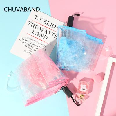 China Cheap Rain Clear Umbrella CHUVABAND 21Inch 8K Sakura Pattern Transparent Windproof Rainproof Morden Sunshade Luxury Wholesale Umbrella for sale