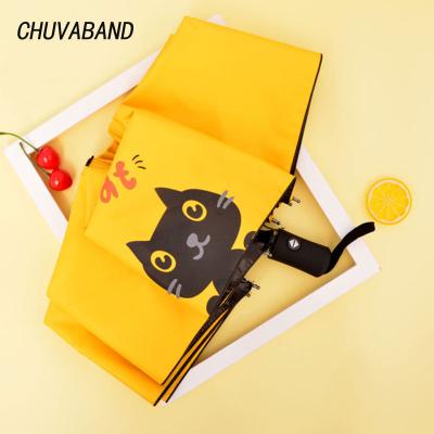 China Morden Fashion Luxury Cartoon Cat Pattern Umbrella Charms Folding CHUVABAND Automatic Umbrellas For Women Kids Rain Cats UV Umbrella for sale