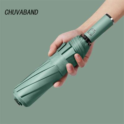 China CHUVABAND Morden Solid Color 10K Solid Color Business Luxury Automatic Umbrella Clear Folding Umbrellas For Man Women Rain Umbrella Female Male for sale