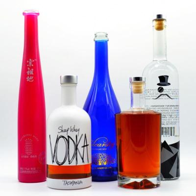 China Beverage Promotion750ml empty gin bottles sale 1l seagrams glass gin empty bottle for sale