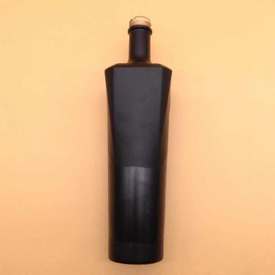 China Beverage crystal oil bottles brandy bottle black color wine bottle wholesaler for sale