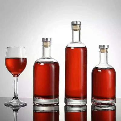 China Empty classic 250ml 500ml 700ml 750ml 1000ml whiskey glass liquor beverage bottle with cheap price for sale