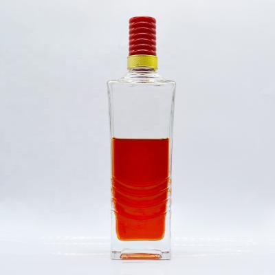 China Wholesale 750ml Empty Super Clear Beverage Flint Glass Whiskey Bottle for sale