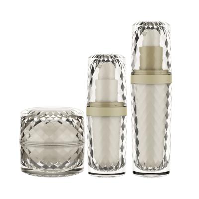 China Custom Round 15ml 30ml Cosmetic Acrylic Bottle PMMA Skin Care Bottle Luxury Jar for sale