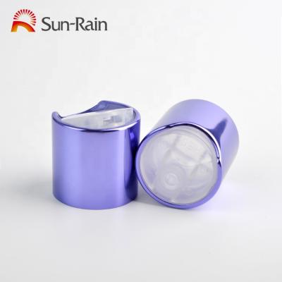 China Other off the shelf used for cosmetic bottles 28/410 aluminum plastic disc top cap for sale