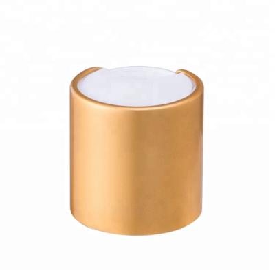 China Non Drip Feature 24/410 Plastic Material Manufacturers Spill Alu Direct Gold Press Top Cap for sale