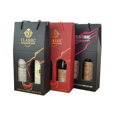 China Biodegradable Wine Packaging Case Beverage Beverage Bottle Gift Box And Paper Bag Printing Stamping Logo for sale