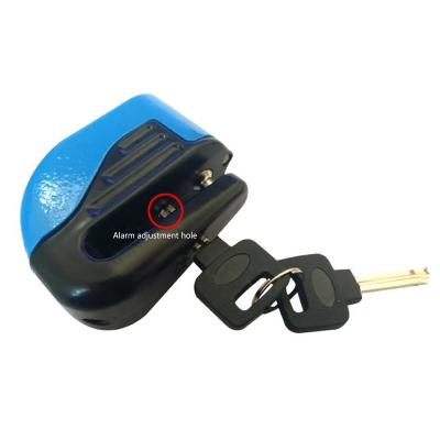 China New Metal Motorcycle Scooter Bicycle Wheel Disc Brake Collar Security Alarm Bike Siren Anti-theft Lock for sale