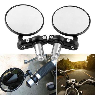 China Aluminum Black Rear View Mirror 22mm Universal Motorcycle Mirror Handle Bar End Rear View Side Mirror Motor Accessories for sale