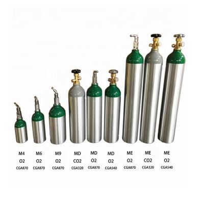 China Medical/Industrial/Food/Beverage Gas Oxygen Cylinder Oxygen Cylinder Medical Aluminum Tank With CGA870 CGA540 Oxygen Valve For Sale for sale