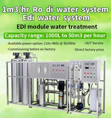 China Material Electrodeionization Edi Module Water Treatment 1000L/Hour UPVC zu verkaufen