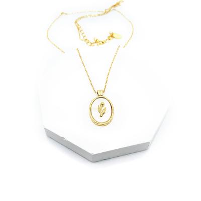 China Fashion Rose Seashell Jewelry 14k Gold Silver Bead Pendant Necklaces For Women for sale