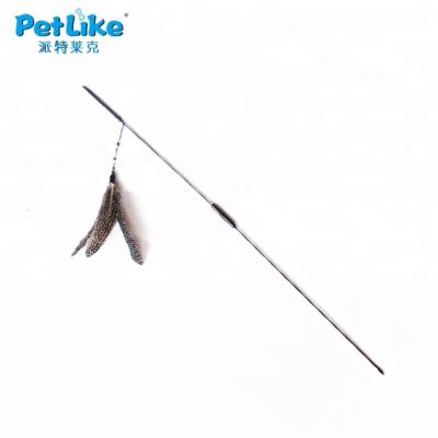 China Viable Wholesale Cat Feather Stick Cat Wand Cat Fishing Pole Cat Dancing Interactive Toy for sale