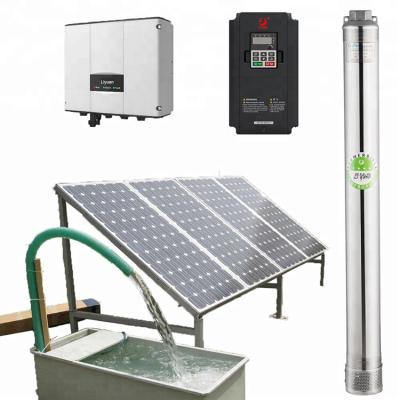 China High Flow 5500 Watt Solar Water Pump , Brushless AC Agriculture Solar Submersible Deep Well Pump for sale