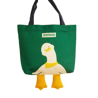 China Cute Canvas Bag Handled Duck One Shoulder Cross Body Bag Large Carry Canvas Bag for sale