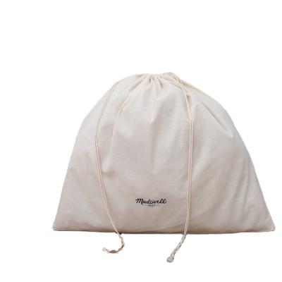 China Reusable Eco Friendly 100% Handled Cotton Drawstring Bag Drawstring Shoes Bag for sale