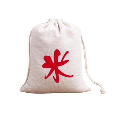 China 100% Recyclable Cotton Tote Bag Cotton Drawstring Bags With Logos Small Pouch Gift Eco Friendly Drawstring Bag for sale