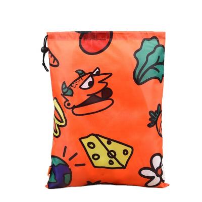 China PP cartoon factory with custom logo pocket polyester drawstring bag printing small drawstring bag for sale