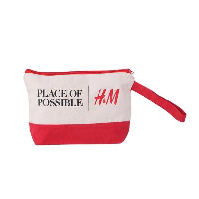 China Durable Wholesale Zipper Cotton Cosmetic Bag Large Cosmetic Bag Makeup Bag for sale