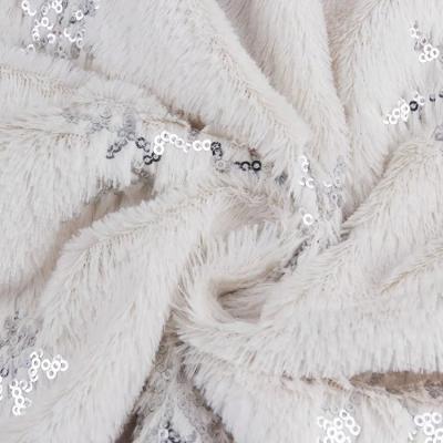 China Cheap Price Factory Promotion Custom Professional Snowflake Shrink-Resistant Shape African Sequin White Velvet Fabric for sale