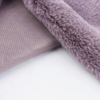 China Bunny Hair Solid Color Plush Fabric Supplier Shrink-Resistant Factory Wholesale Single SHAOXING Velvet Fabric Upholstery for sale