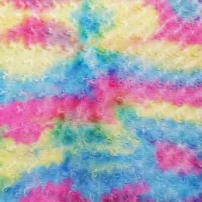 China Free Sample Wholesale Tie Dye Plush Velvet Fabric Rose Pattern Best Textiles Shrink-Resistant Design for sale